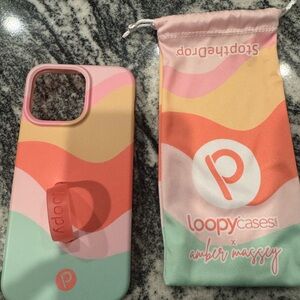 Loopy Cases x Amber Massey Pink Multi-Color Phone Case with Loopy Strap